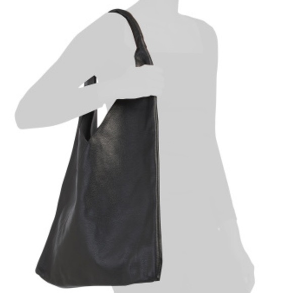 New✨ Italian Genuine Leather Large Slouchy Triangle Hobo Bag - Picture 10 of 10